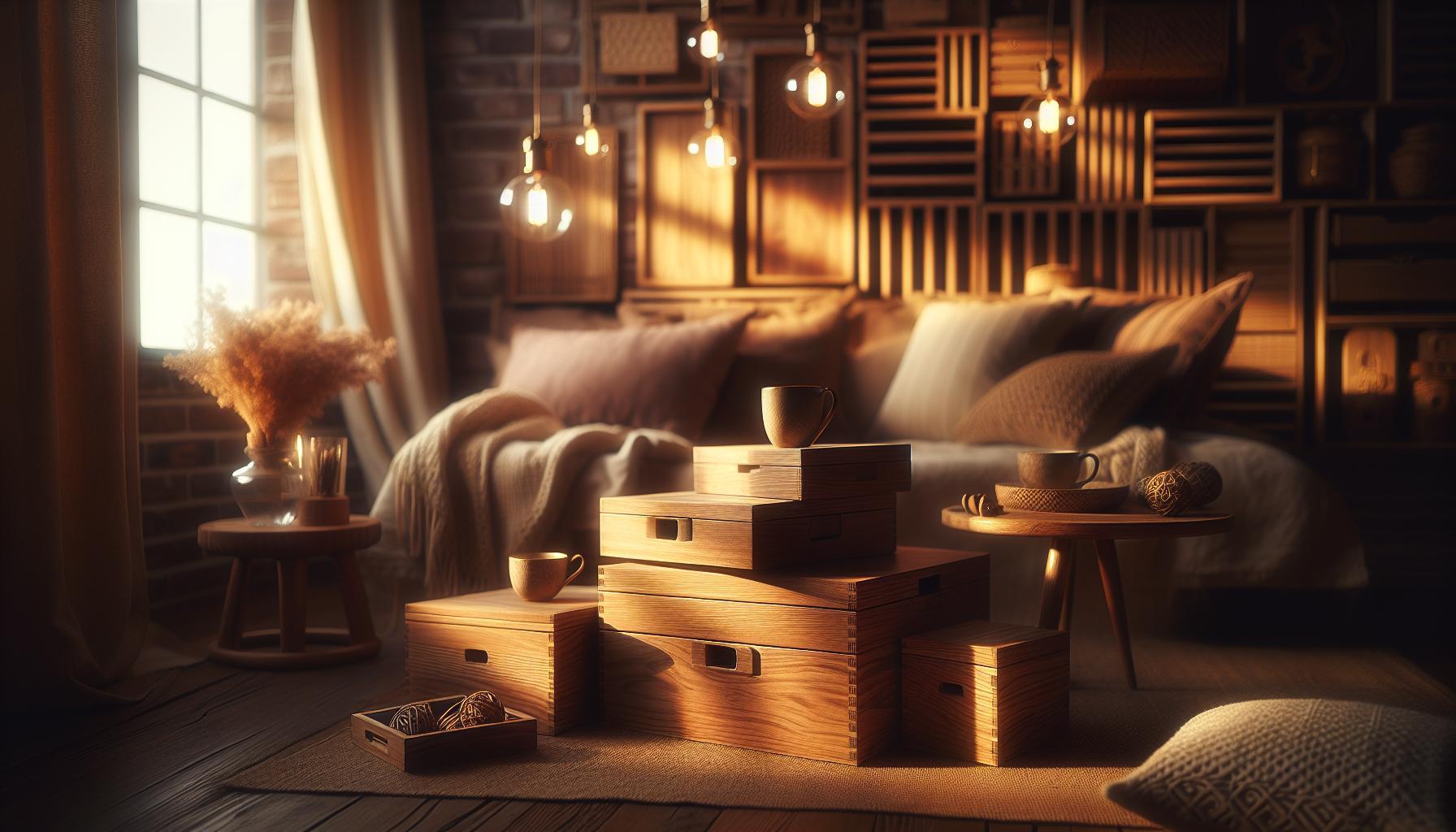 Cajas de madera: Elementos esenciales para decoración funcional