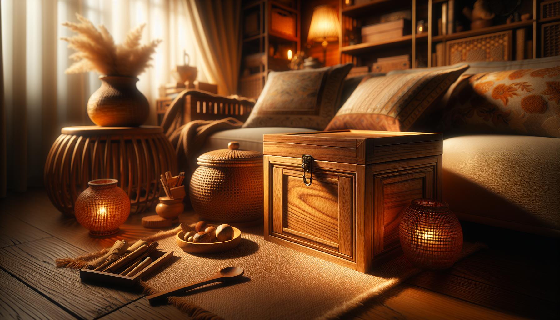 1. La ⁣versatilidad de las cajas de madera en la decoración del hogar