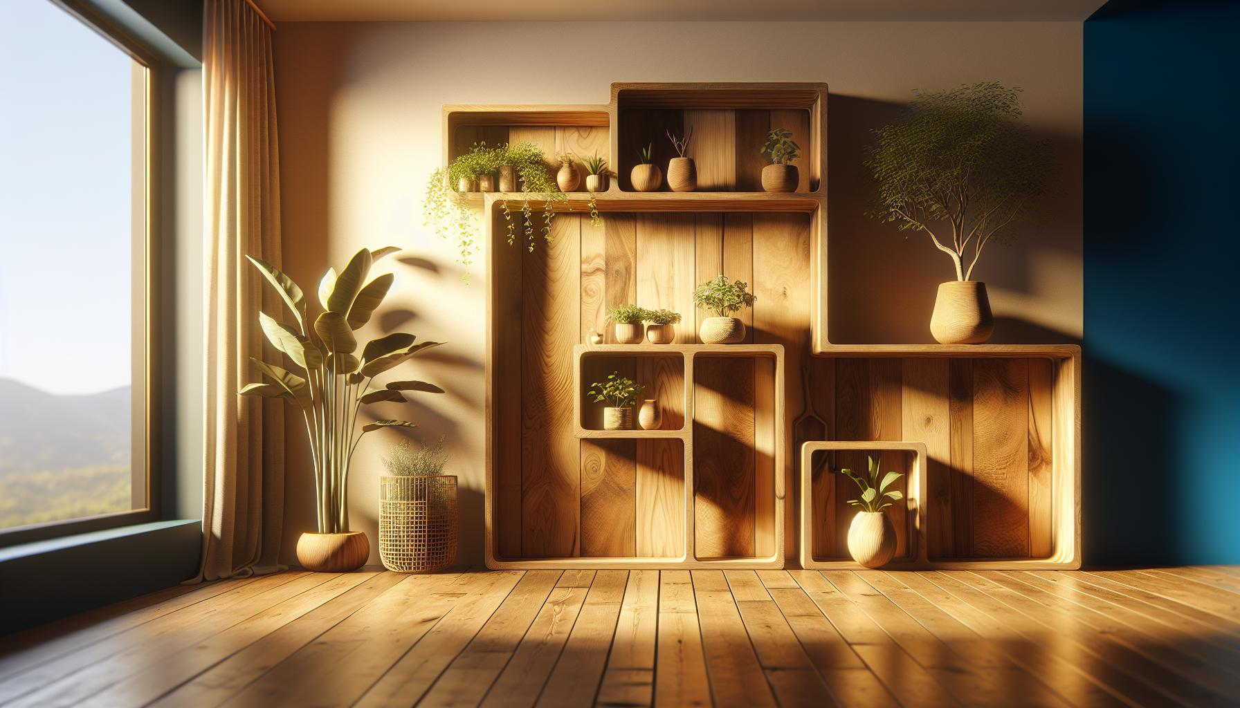El encanto de las repisas de⁣ madera: Un ⁢marco natural para tus ‍plantas de interior