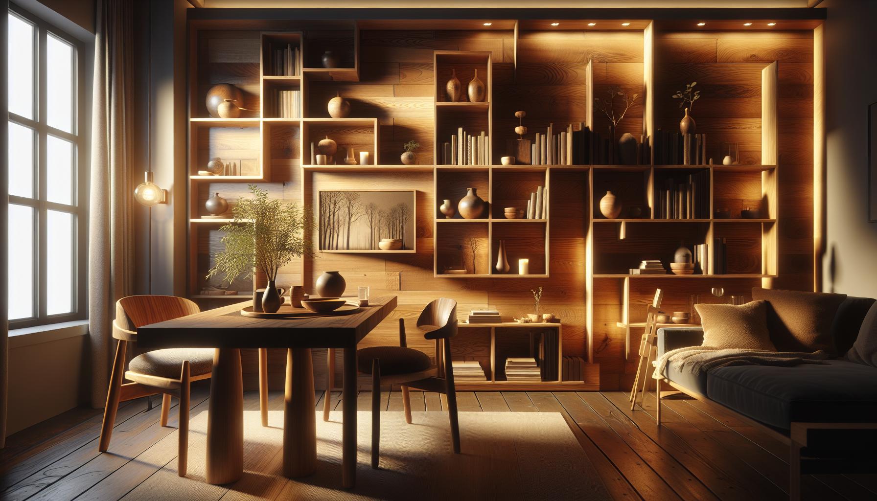 La magia de los estantes‍ de madera: Añadiendo un⁣ toque natural a tu hogar
